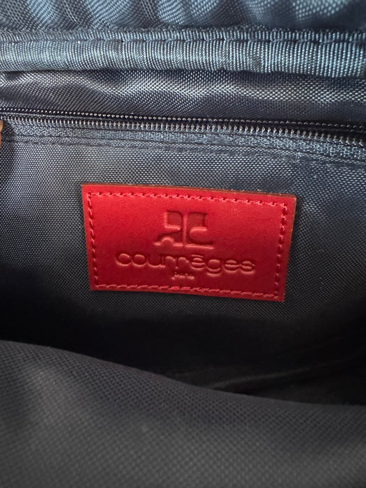 Courrèges Mini Denim Bag Vintage Denim + Red Faux Leather Statement Logo