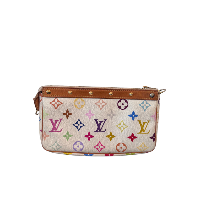 Louis Vuitton Murakami multicolor pochette accessoires in white