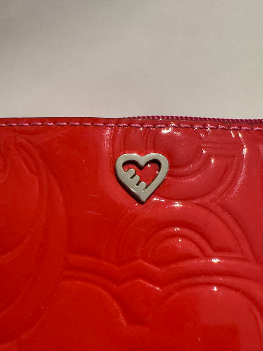 Coach patent red wristlet with box