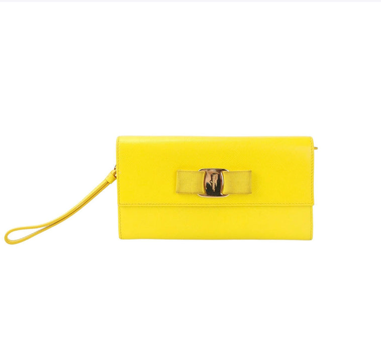 Salvatore Ferragamo  Calfskin Mora Bow Clutch