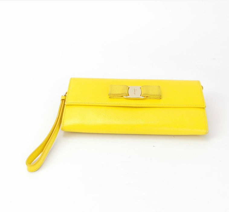 Salvatore Ferragamo  Calfskin Mora Bow Clutch